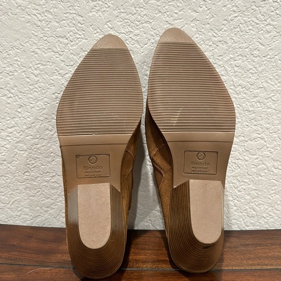Blondo Nala Suede Cognac Waterproof Mules Size 11 - Picture 8 of 8